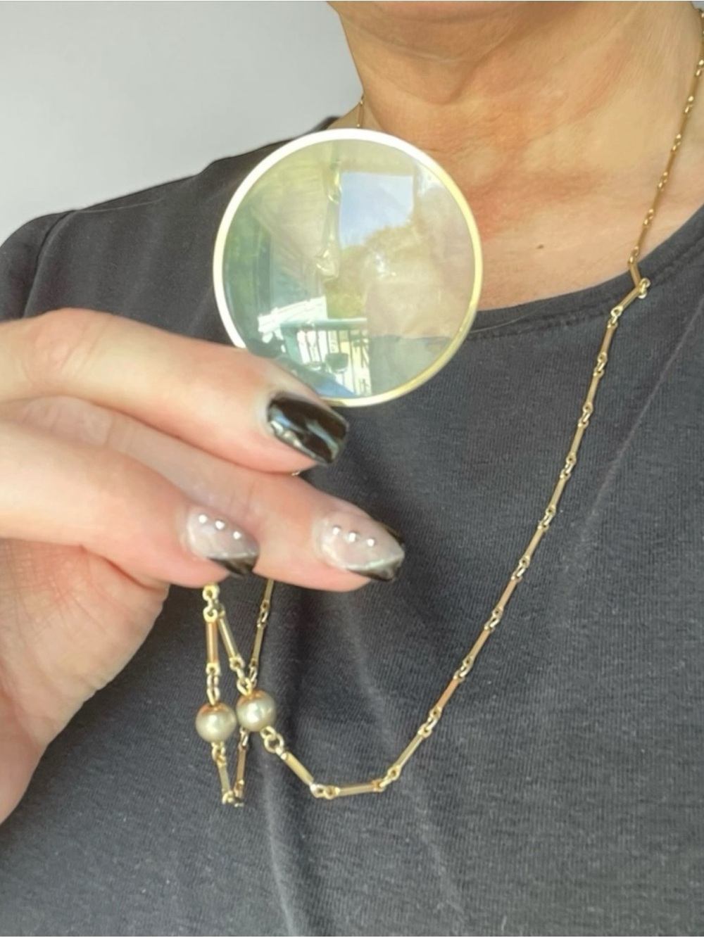 Vintage Hobe Magnifier Pendant Necklace